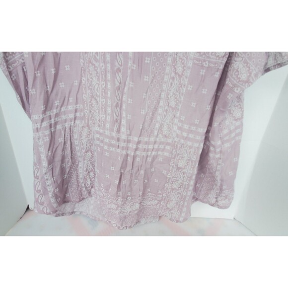 Como Vintage Top Womens 3X Purple Floral Boho Cottagecore Paisley Peasant Blouse - Picture 8 of 9